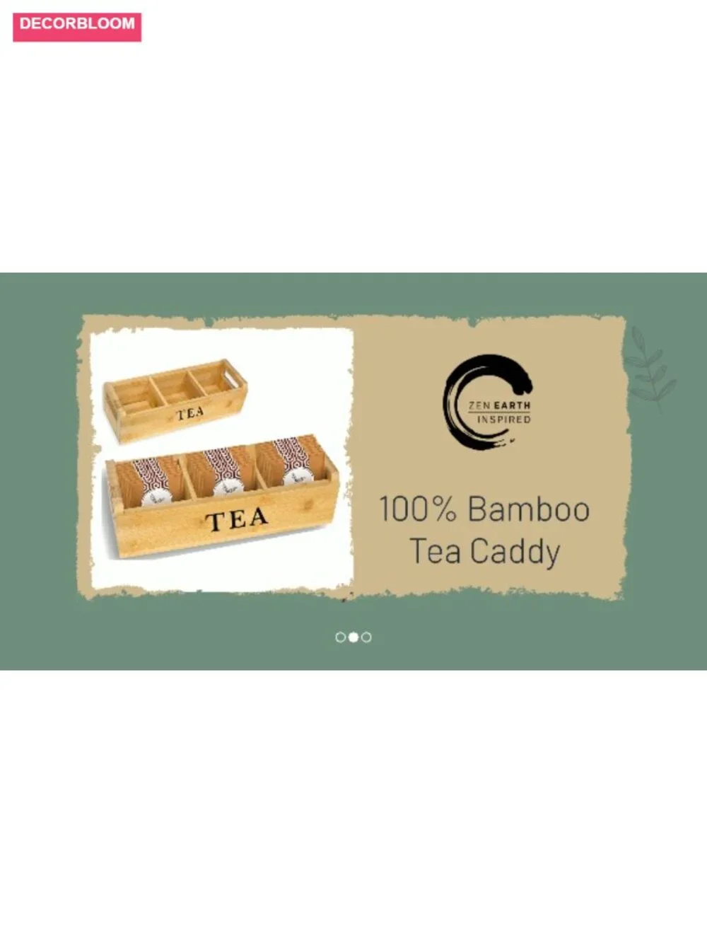 Bamboo Tea Organizer Box Eco-Friendly Adjustable Storage Chest
